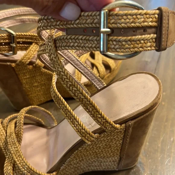 STUART WEITZMAN "REINS" in Camel Laniard (Rare!) Sz 9.5 - Picture 3 of 7